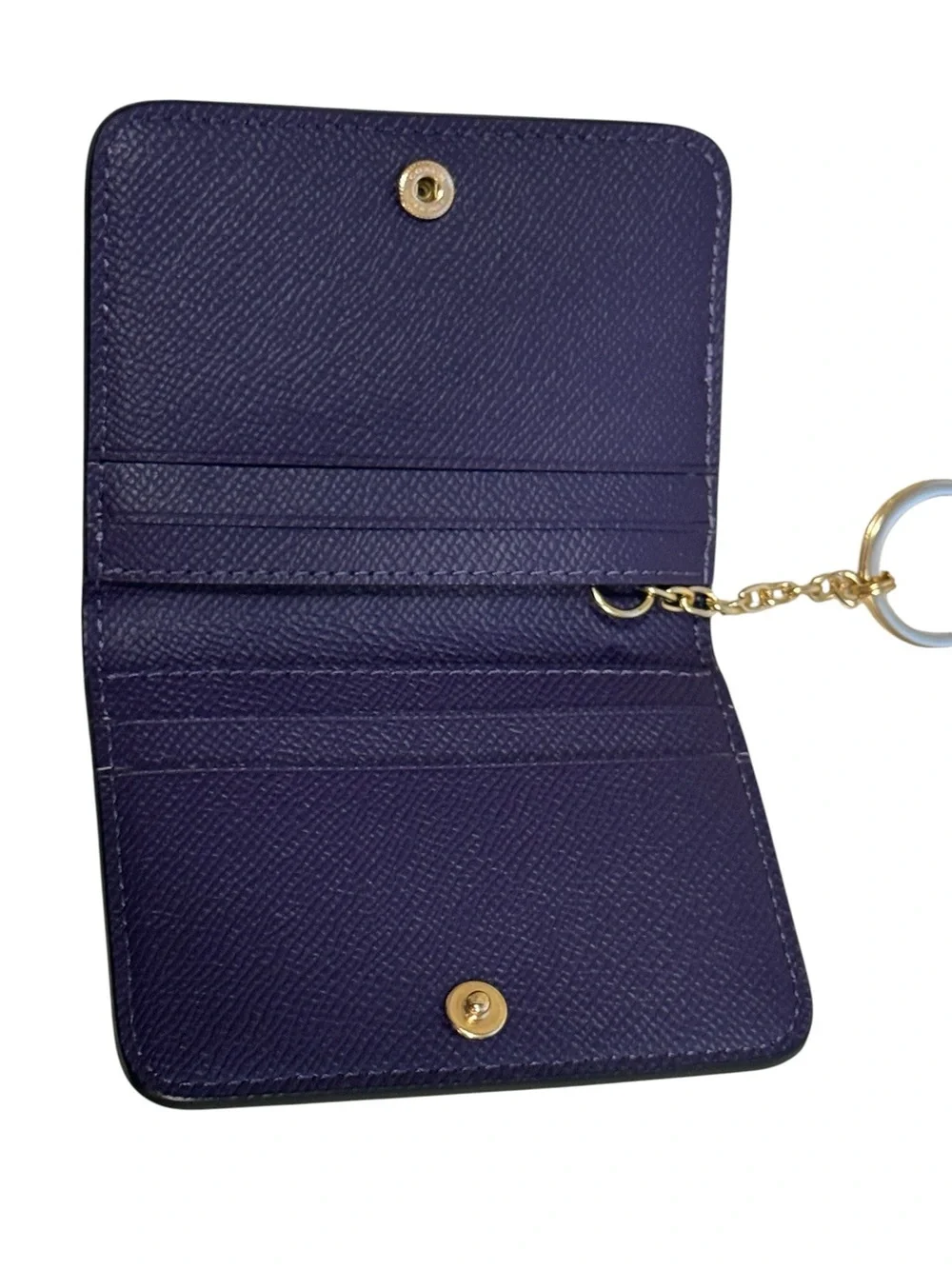 Coach Purple Card Case with Key Ring NWOT